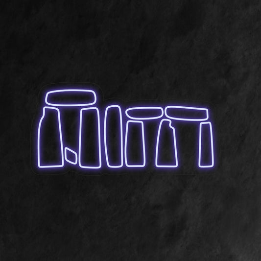"Stonehenge Neon Sign" adds a touch of mystery with its iconic silhouette, casting an intriguing glow that echoes the enigma of this ancient site in your space.