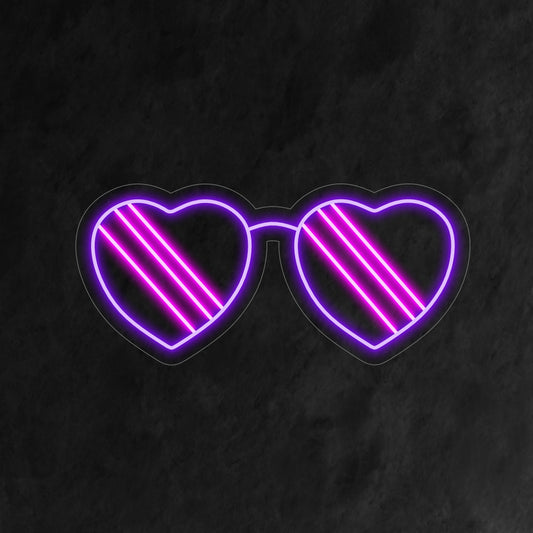 "Heart-Shaped Sunglasses Neon Sign" blends romance and style with its chic design, casting a unique glow that elevates the ambiance in your space.