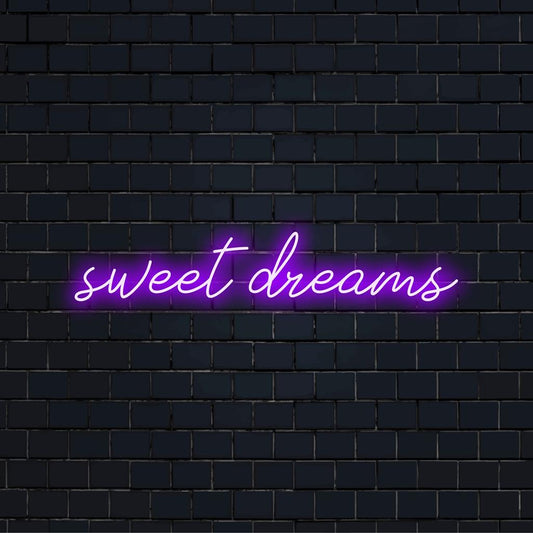 Semn neon strălucitor Vibrant Sweet Dreams, perfect pentru atmosfera dormitorului; artă ideală de perete cu neon și accesoriu de lumină LED personalizat.