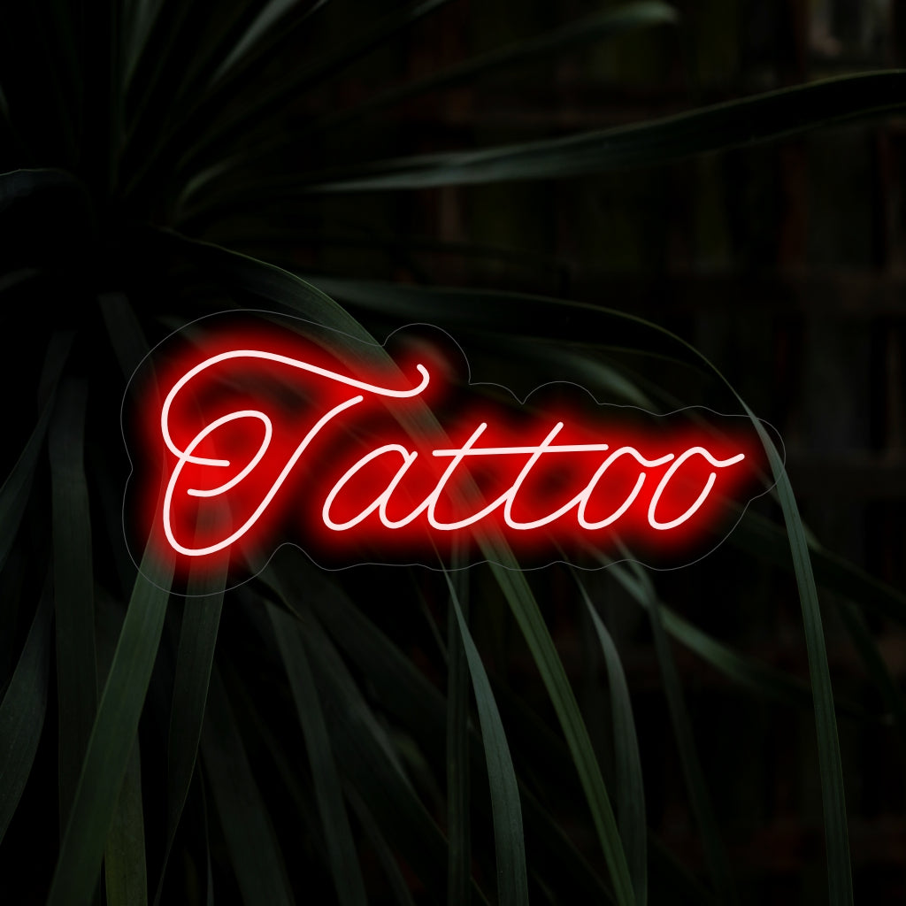"Tattoo Neon Sign" adds vibrant artistry with its iconic design, casting a bold glow that celebrates the creativity and beauty of tattoos in your space.