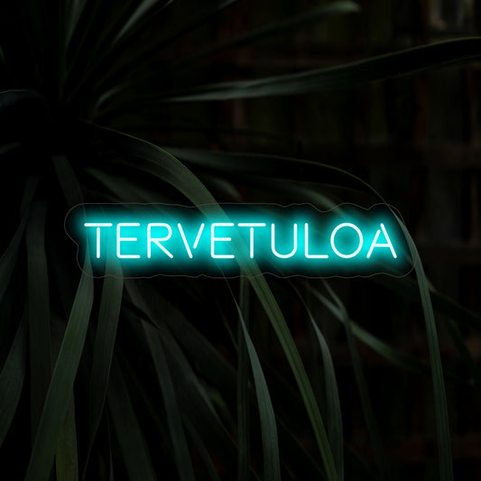 "Tervetuloa Neon Sign" adds warmth with its inviting glow, creating an atmosphere that welcomes and embraces visitors in your space.