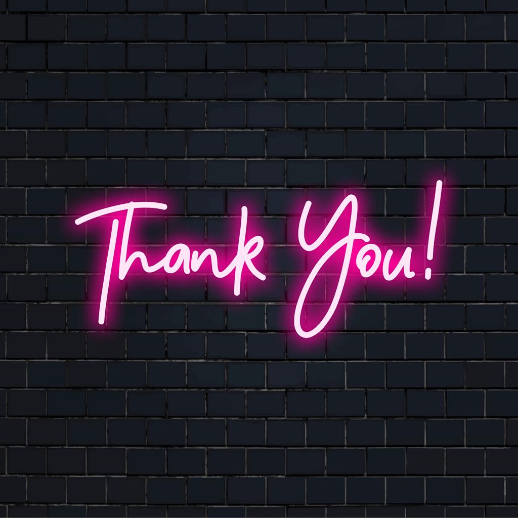 Enseigne lumineuse LED « Merci ! » vibrante illuminant votre espace avec un décor lumineux au néon personnalisé, parfaite pour tout décor artistique.