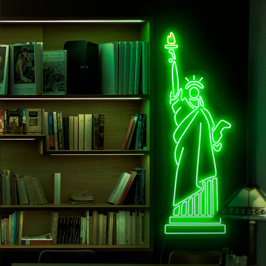 "The Statue of Liberty Neon Sign" adds patriotism with its iconic design, casting a majestic glow that pays homage to freedom and the spirit of liberty in your space.