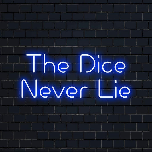Vibrant LED neon sign featuring a stylish design of dice, perfect for unique wall decor and eye-catching light accents.