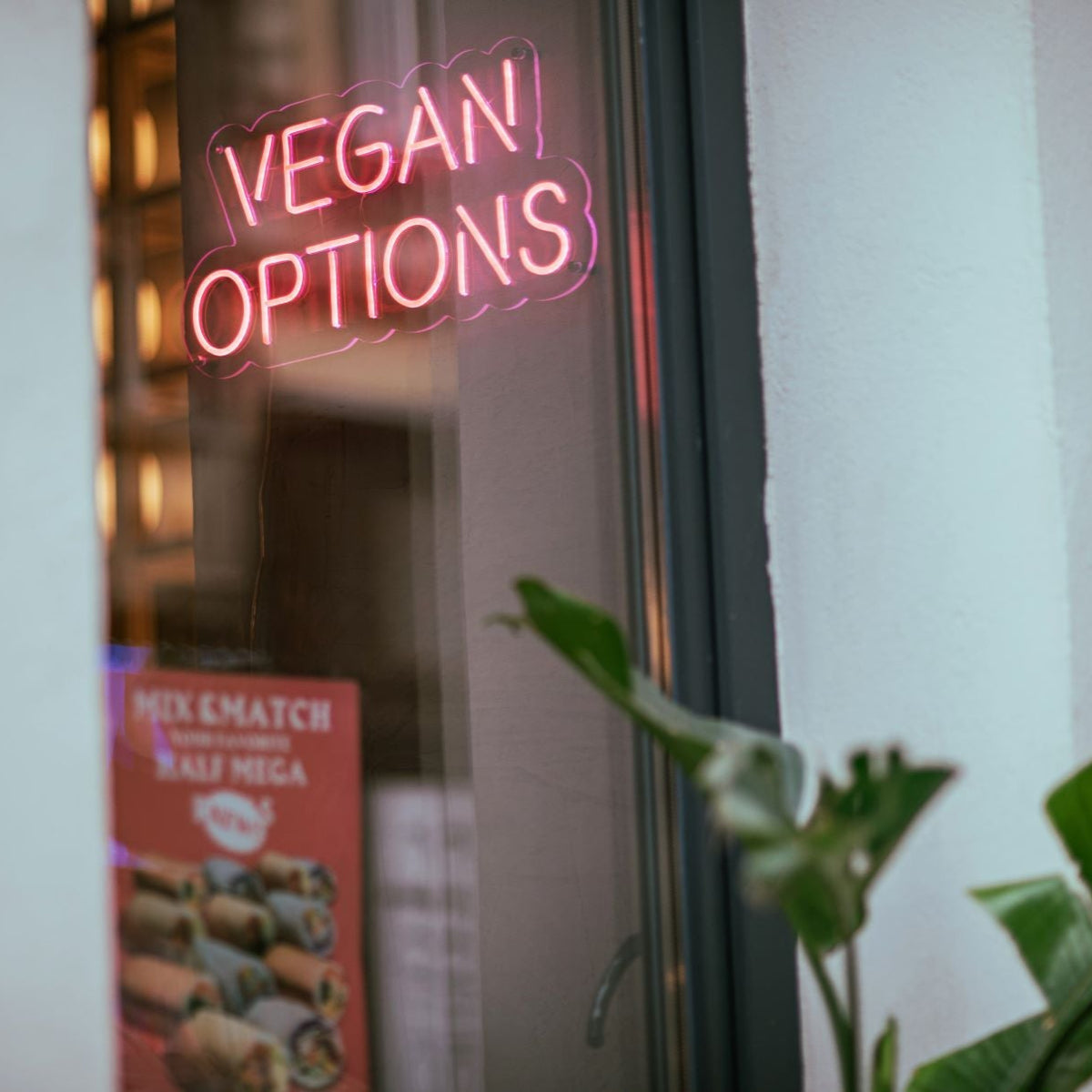 Letrero de neón con opciones veganas - The Art Neon