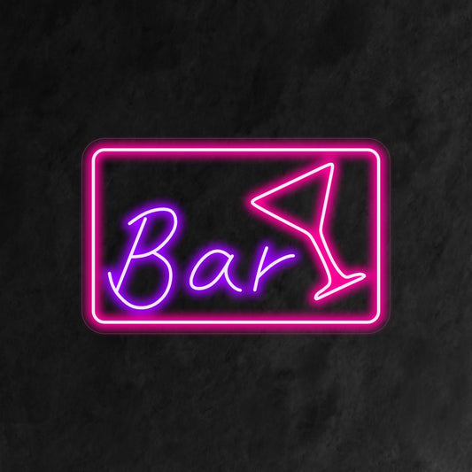"Vintage Bar Neon Sign" exudes nostalgia with its classic lettering and warm glow, creating a charming retro atmosphere in your bar space.