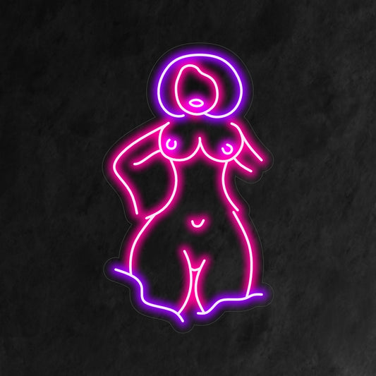"Vintage Lady Silhouette Neon Sign" exudes sophistication with an elegant glow, bringing a touch of nostalgia and timeless charm to your space.