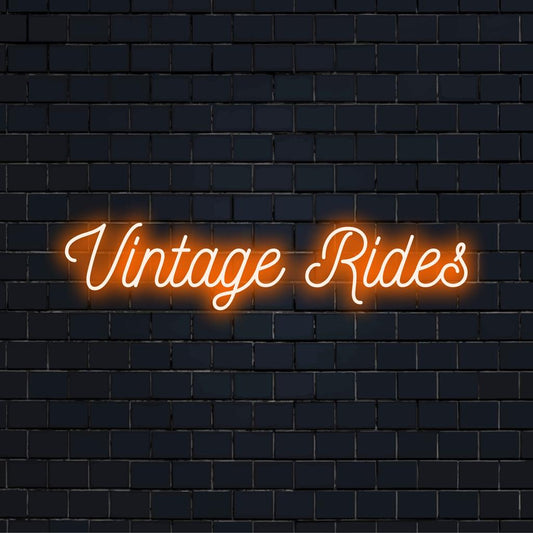 Niestandardowy neon LED z nadrukiem przedstawiający zabytkowy samochód; idealny do dekoracji światłem neonowym i dla miłośników niestandardowej sztuki ściennej.