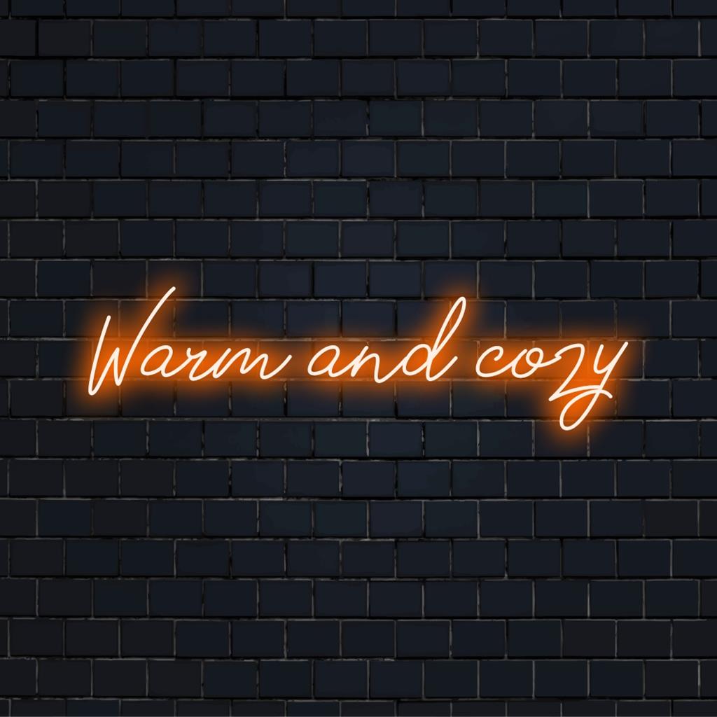 Warm and cozy custom-made LED neon sign, adding inviting ambiance to any space; perfect for personalized neon decor.