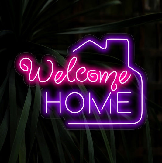"Welcome Home Neon Sign" radiates warmth and hospitality with its cozy glow, creating a heartwarming atmosphere for those entering your space.