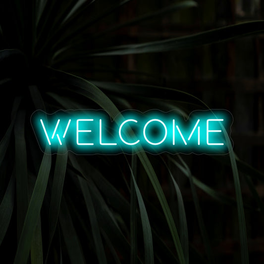 "Welcome Neon Sign" with its cheerful glow, extends a warm and inviting greeting to visitors, creating a hospitable atmosphere in your space.