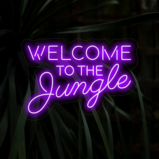 "Welcome To The Jungle Neon Sign" brings the untamed beauty of the jungle with its exotic glow, creating a wild and adventurous atmosphere in your space.