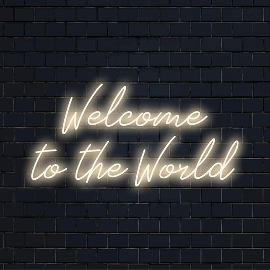 Welcome LED neon sign featuring a warm invitation, ideal neon light decor for any space. Custom made to brighten your world.