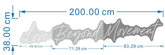 Love Beyond Movement – räätälöity neonkyltti (200 × 38 cm)