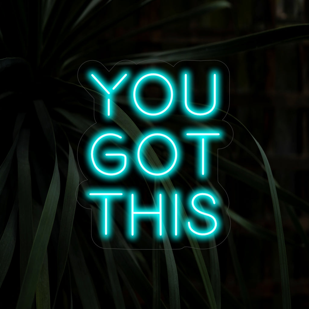 "You Got This Neon Sign" motivates with its encouraging glow, creating a positive and determined atmosphere that inspires confidence and determination in your space.