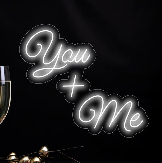 "You and Me Neon Sign" is a romantic and intimate addition to your interior. A neon light that celebrates the special connection between two people.