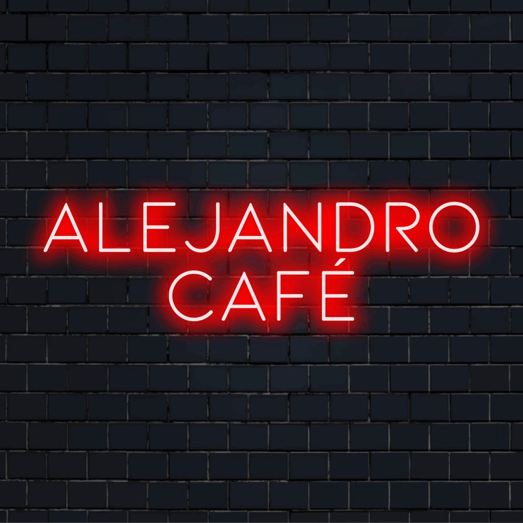 Letrero de neón LED personalizado de Alejandro Cafe | Luz personalizada ...