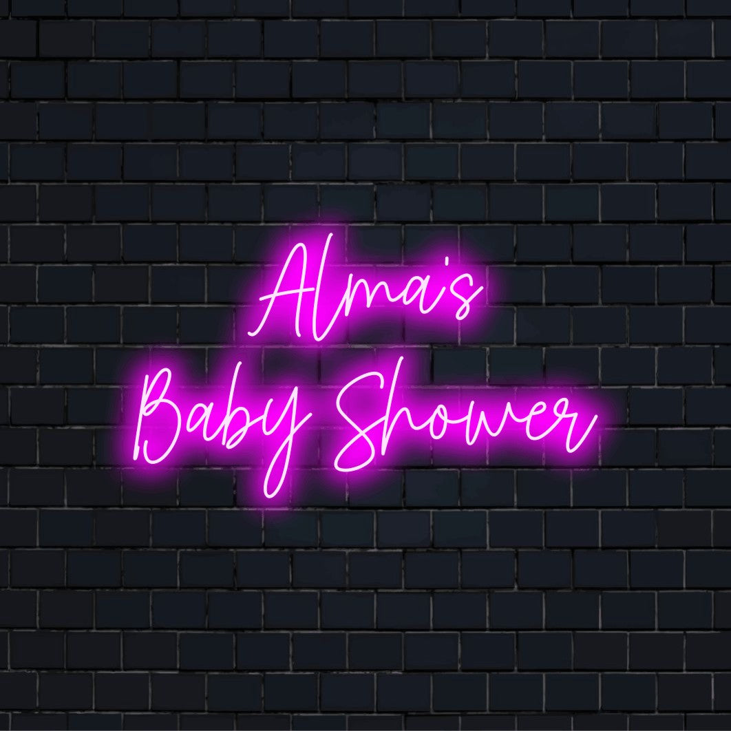 Alma_s Baby Shower Custom Name Neon Sign | Custom Light – The Art Neon