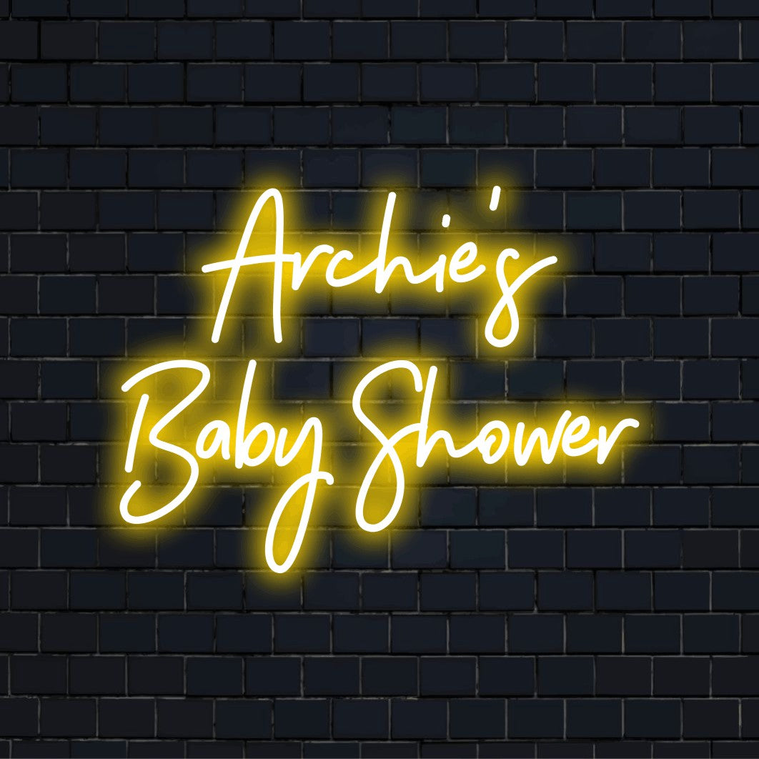 Archie’s Baby Shower – letrero de neón LED | The Art Neon