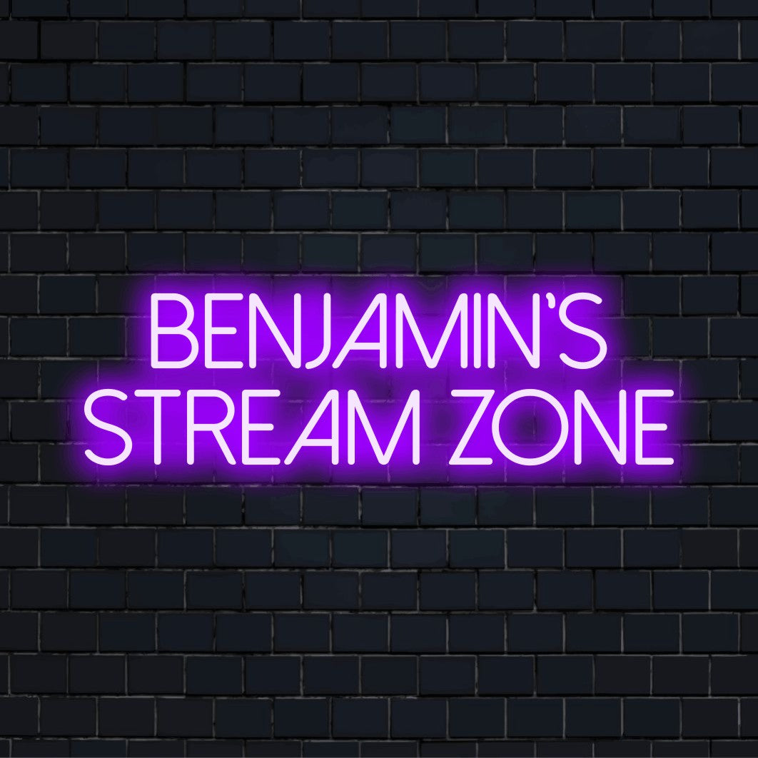 Stream Name Sign Benjamin_s Stream Zone Custom Name Neon Sign | Custom Style – The Art Neon