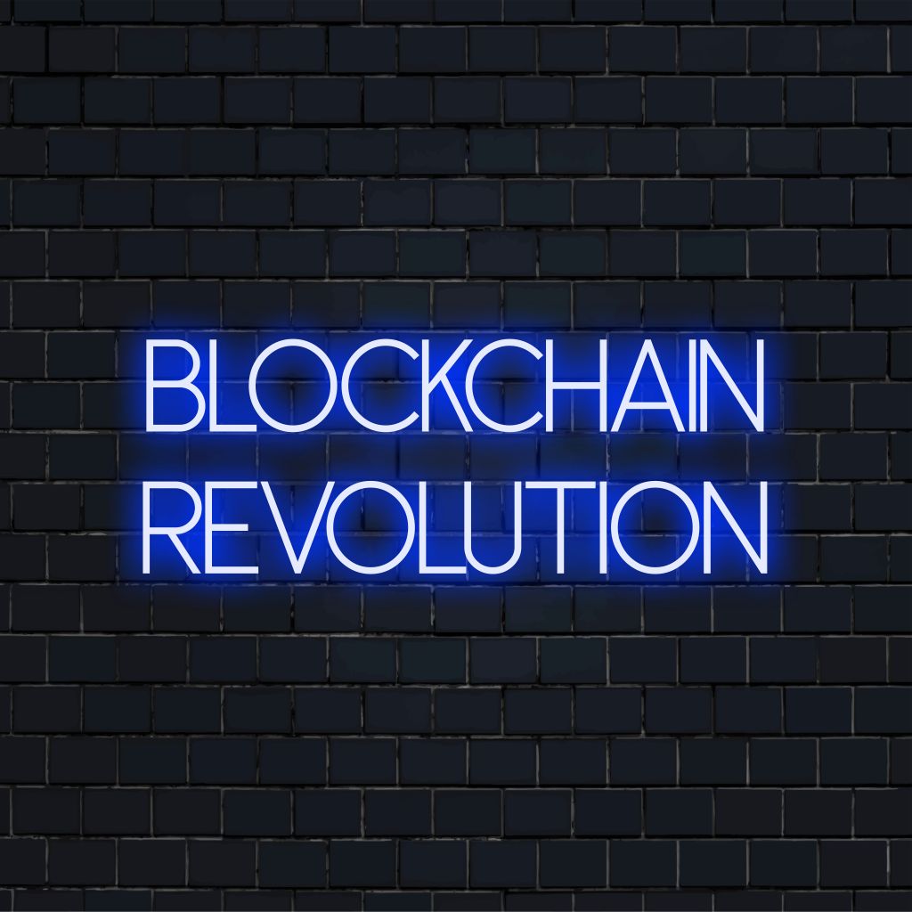Letrero de neón de Blockchain Revolution | Neón personalizado – The Art ...