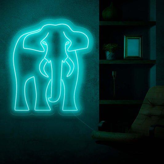 "Elephant Neon Sign" is an animal lover's and charming addition to your interior. A neon light that celebrates the majestic and gentle nature of elephants.