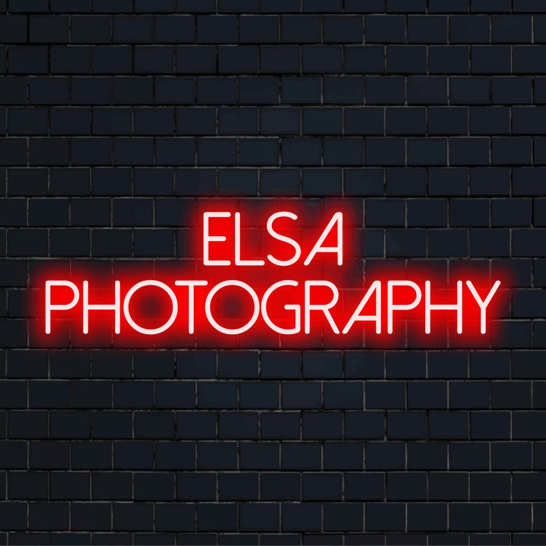 Letrero de neón con nombre personalizado de Elsa Photography | Luz ...