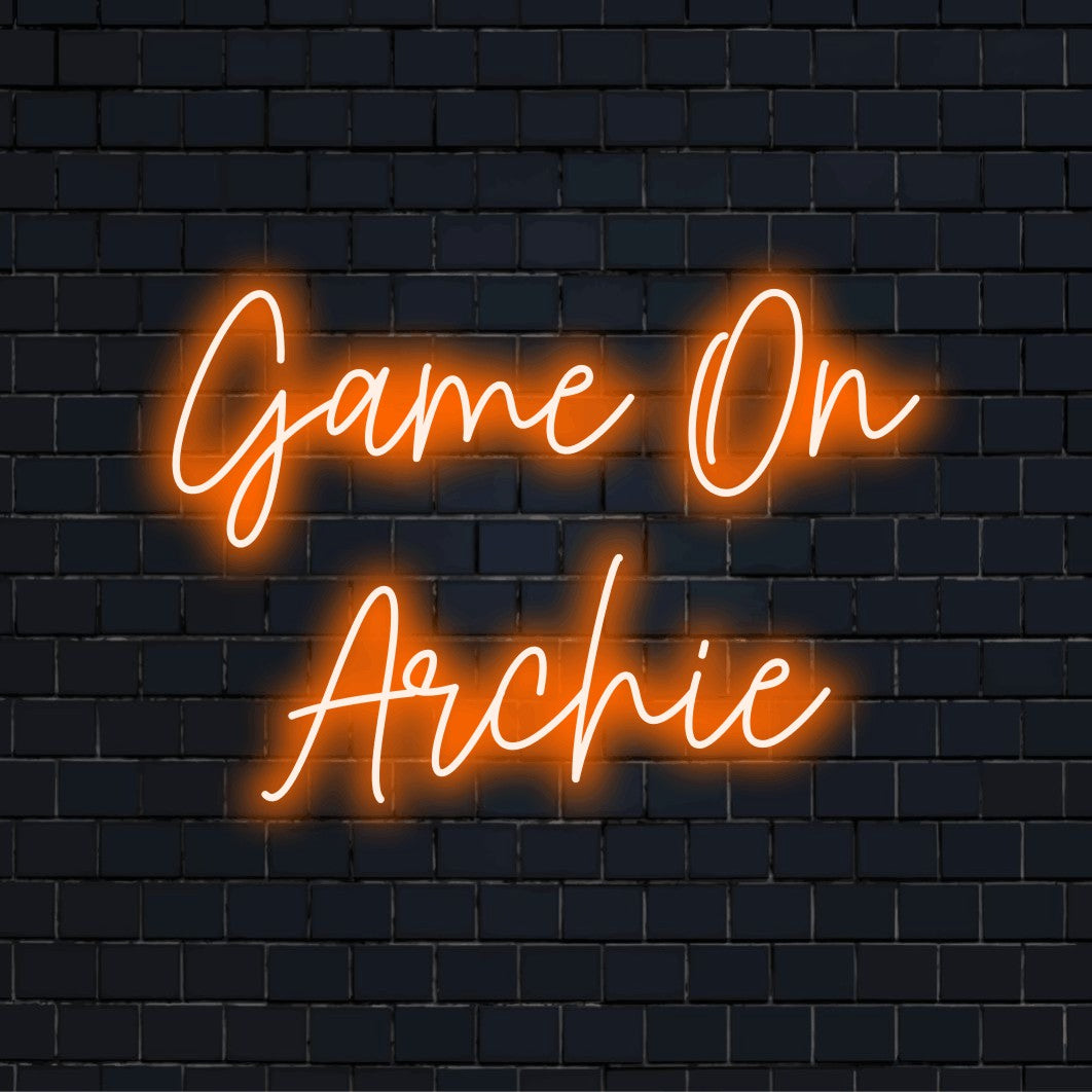 Game On Archie Personalized LED Neon Sign | Custom Style – The Art Neon