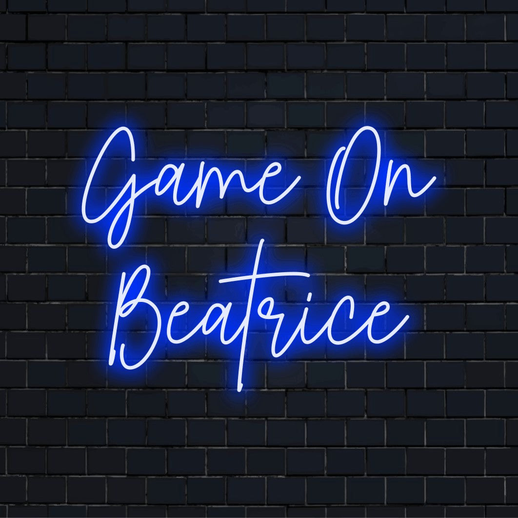 Game On Beatrice – letrero de neón LED | The Art Neon