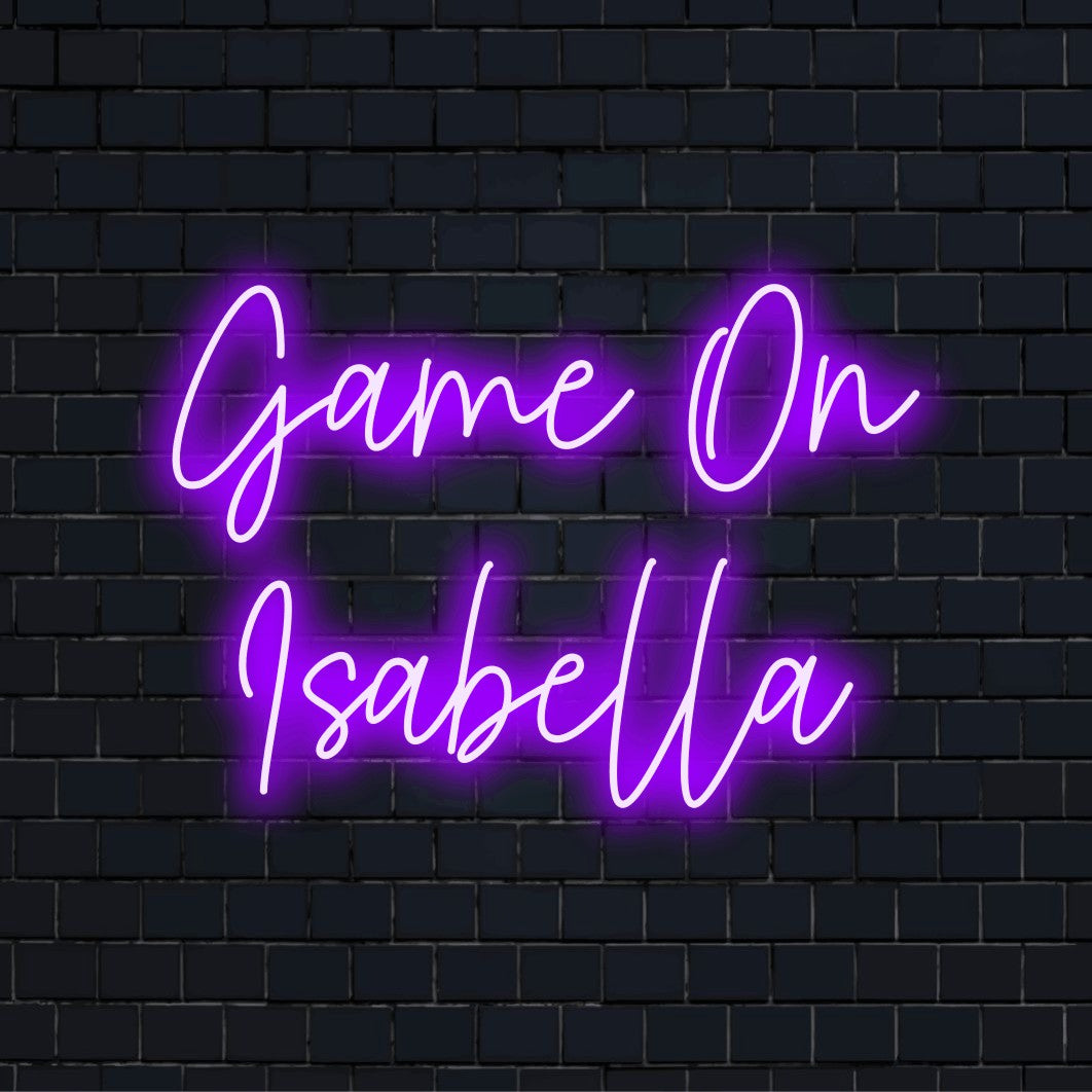 Game On Isabella Custom Name Neon Sign | Custom Light – The Art Neon