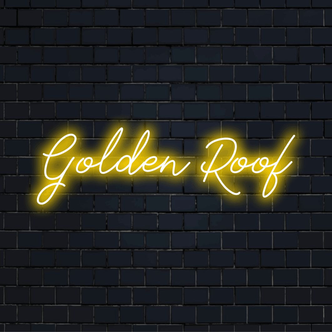 Led Neon Sign Rooftop Golden Roof Neon Sign | Custom Light – The Art Neon