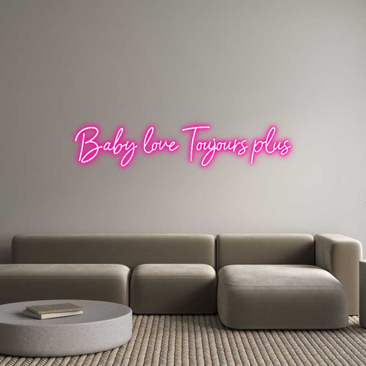 Enseigne au néon personalisée: Baby love Tou...