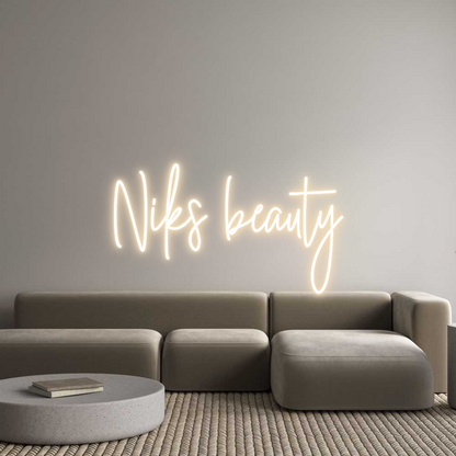 Prilagođeni neonski natpis: Niks beauty