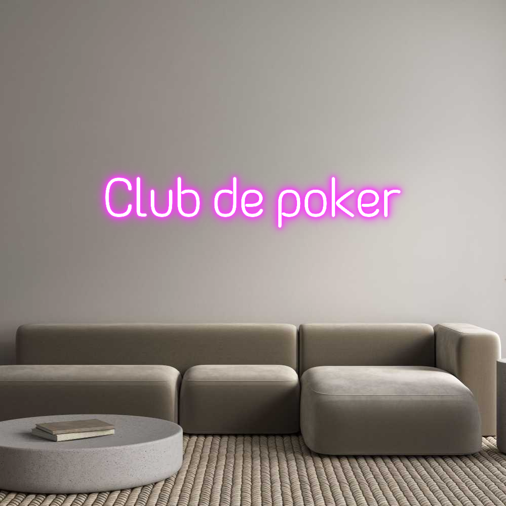 Neoninis ženklas su užrašu „Club de poker“