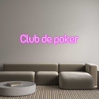 Neoninis ženklas su užrašu „Club de poker“
