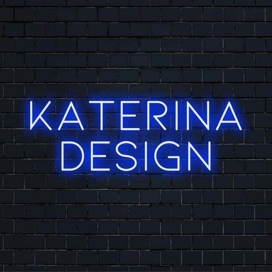 Katerina Design Personalized LED Neon Sign, soft neon glow on dark brick wall