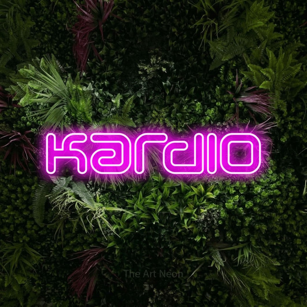 LED neon sign reading “Kardio”, arranged in a single line.