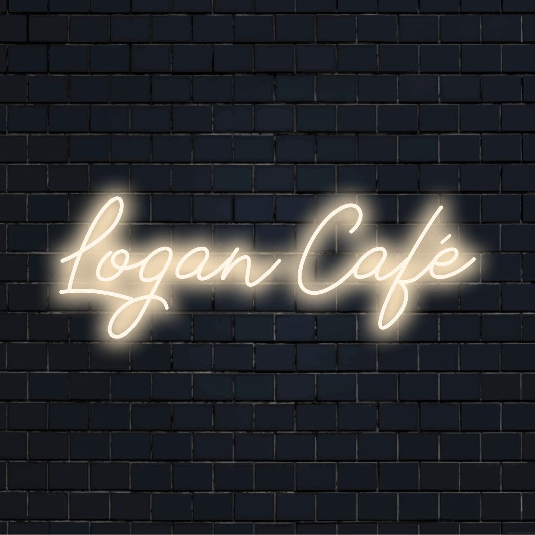 Logan Led Sign Logan Cafe Personalized LED Neon Sign | Light Sign – The Art Neon