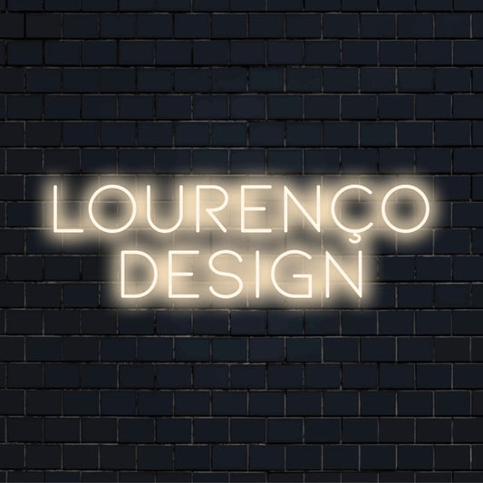 Lourenco Design Personalized LED Neon Sign, bright LED glow against black brick wall