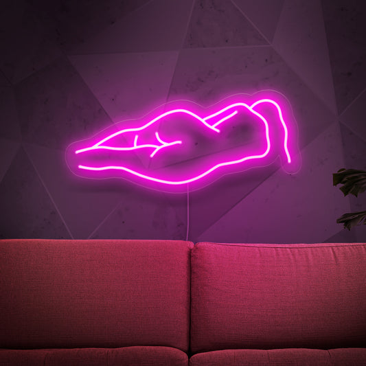 The naked woman body neon sign is an artistic addition to decor, exuding a sensual and captivating light.