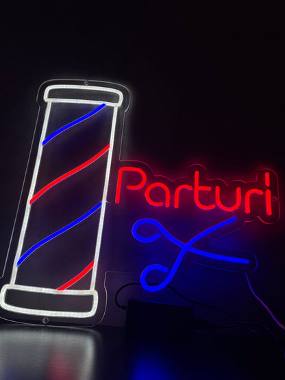 Parturi Barber Shop neonový nápis
