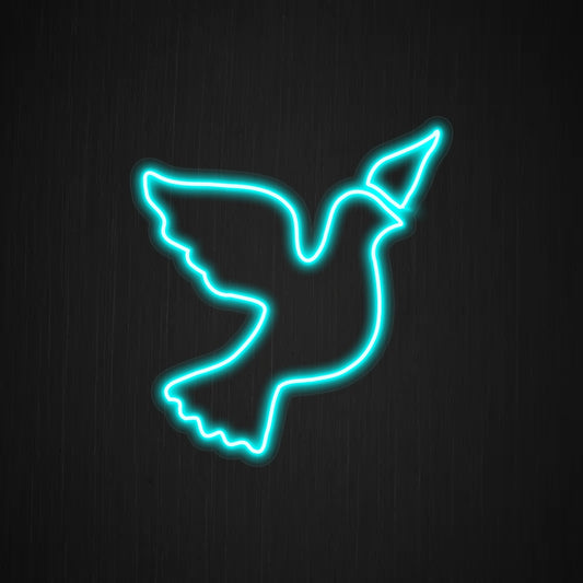 A graceful neon sign featuring a peace dove, a symbol of peace and harmony. This neon sign radiates tranquility and positivity, making it a perfect addition to any space that promotes peace and unity. 