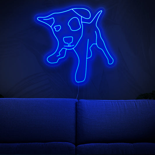 The pitbull neon sign is a bold addition to dog-themed decor, illuminating with a strong and captivating light.