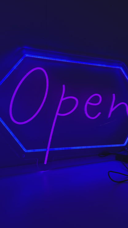 Open Neonový nápis