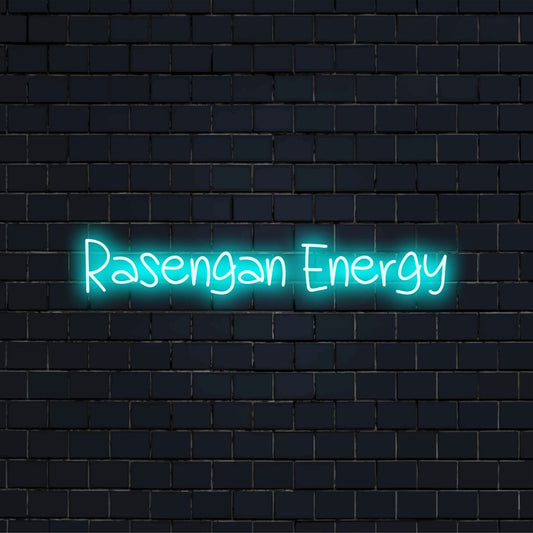Rasengan Energy LED Neon Sign, bright neon glow on black brick background