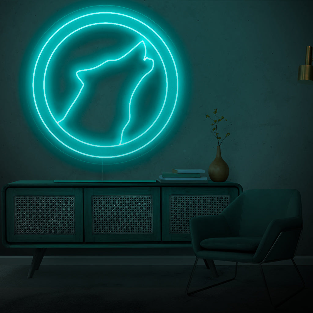 Wolf Neon Sign | Howling at the Moon | The Art Neon
