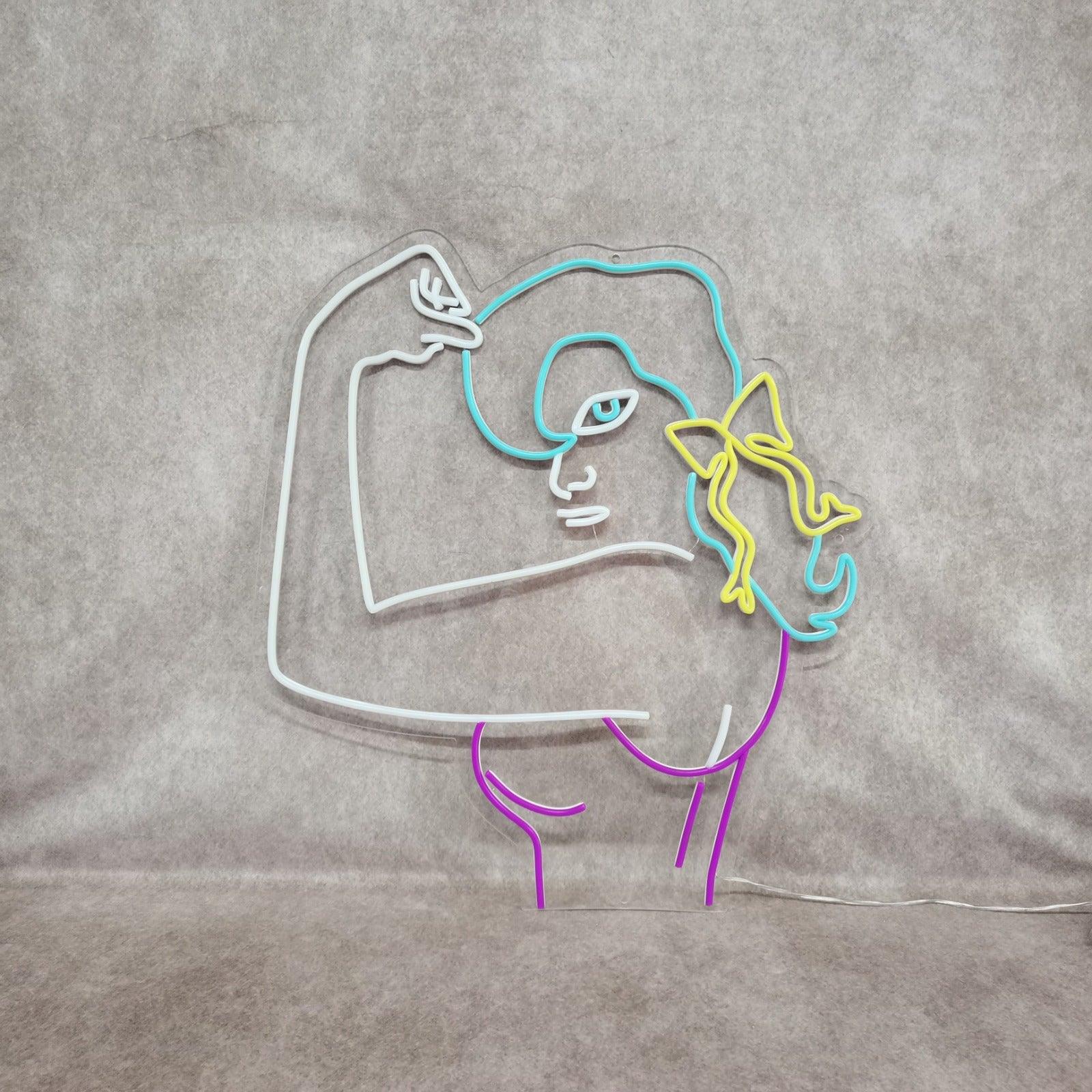 Woman Flexing Muscles Neon Sign | Empowerment and Strength | Art Neon ...